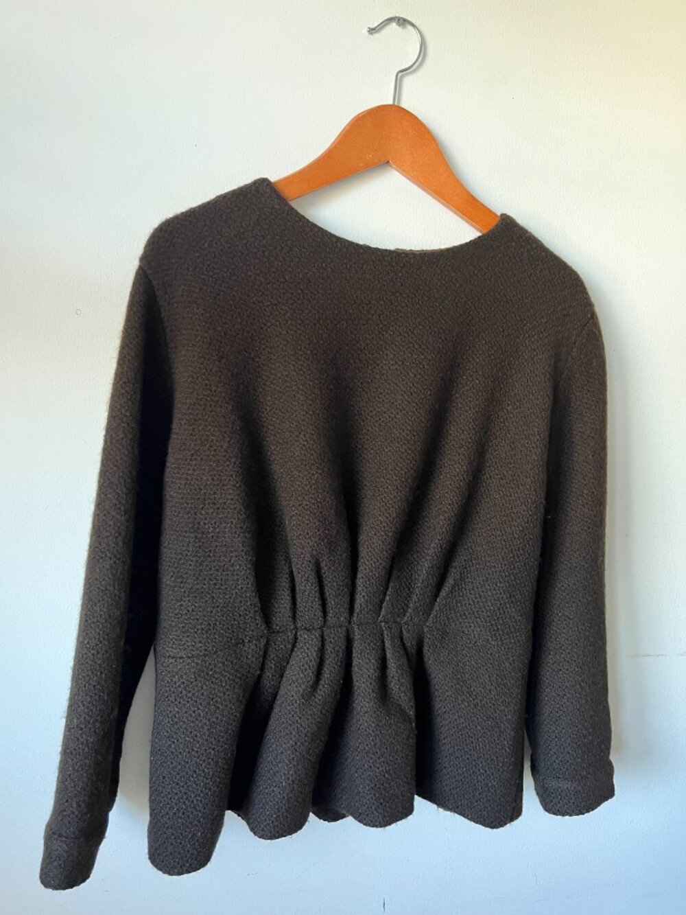 Dries Van Noten Chocolate Dark Brown Crewneck Wool Sweater Top 38 S/M - Picture 6 of 6